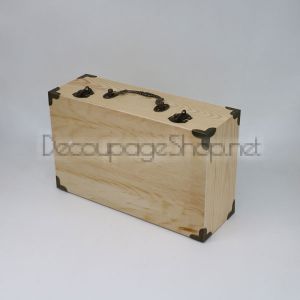 Дървена кутия куфар 30 х 11 х 21 см.