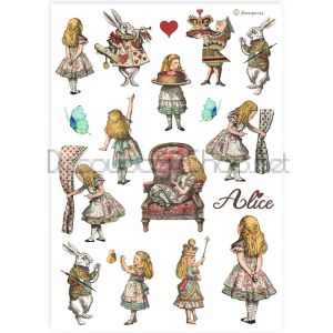 STAMPERIA ALICE ДЕКУПАЖНА ОРИЗОВА ХАРТИЯ А4 - DFSA4904