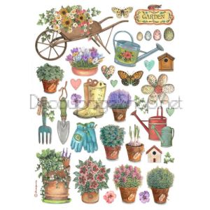STAMPERIA GARDEN TOOLS ДЕКУПАЖНА ОРИЗОВА ХАРТИЯ А4-DFSA4991