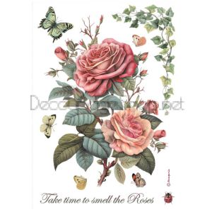 STAMPERIA BIG ROSE ДЕКУПАЖНА ОРИЗОВА ХАРТИЯ А4 - DFSA41002
