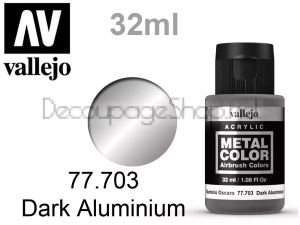 Металик боя за аерограф 32 мл. Dark Aluminium - ACRYLICOS VALLEJO S.L