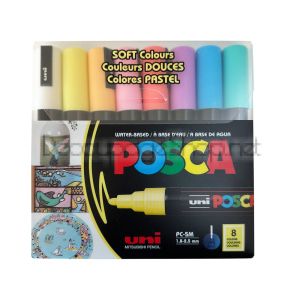 Акрилни Маркери Posca PC-5M : 8 Цвята : Soft Colours