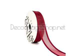 Луксозна панделка органза и сатен Double, 25 мм х 20Y, Red