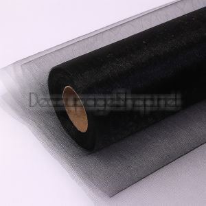 Органза 49см/ 1м, черно без кант NEW