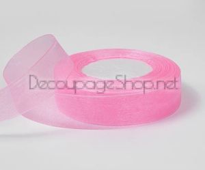 Тъкани панделки Органза 1 ролка 10 мм/ 50 ярда бебешко розово (10/50/2240)