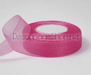 Тъкани панделки Органза 1 ролка 10 мм/ 50 ярда св. циклама (10/50/2245-1)