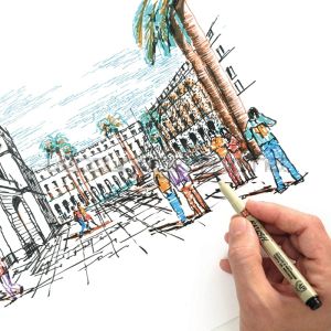 Маркери Четка Sakura Pigma Brush : 6 Цвята