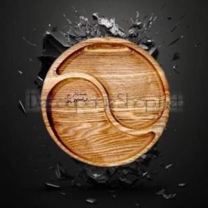 Кръгло плато за сервиране “Ин и Ян“ - ф 24см