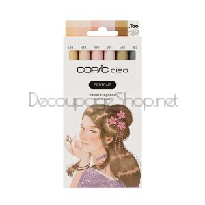 Алкохолни Маркери : Copic Ciao Portrait : 5 Цвята + Тънкописец : 82 Pastel Elegance