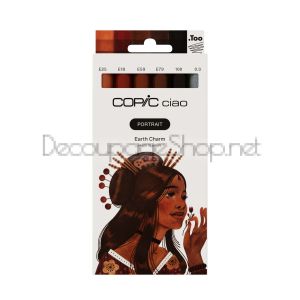 Алкохолни Маркери : Copic Ciao Portrait : 5 Цвята + Тънкописец : 85 Earth Charm