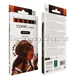 Алкохолни Маркери : Copic Ciao Portrait : 5 Цвята + Тънкописец : 85 Earth Charm