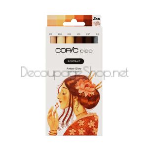 Алкохолни Маркери : Copic Ciao Portrait : 5 Цвята + Тънкописец : 84 Amber Glow