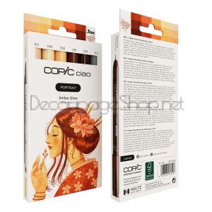 Алкохолни Маркери : Copic Ciao Portrait : 5 Цвята + Тънкописец : 84 Amber Glow