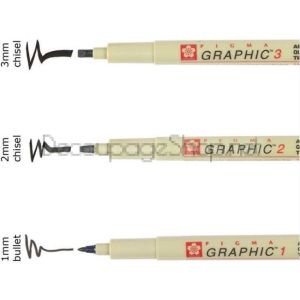 Mаркер Sakura Pigma Graphic 1 mm : Черен