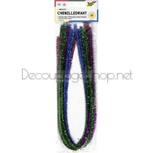 FOLIA ВЕЛУРЕНА, ПЛЮШЕНА ТЕЛ 8 ММ. 50 СМ. 10БР. - МЕТАЛИК