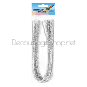 FOLIA ВЕЛУРЕНА, ПЛЮШЕНА ТЕЛ 8 ММ. 50 СМ. 10БР. - СРЕБЪРНА