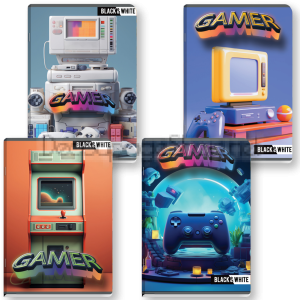 Тетрадка, широки редове, А5, 14/21 см, 40 л - Gamer - момчета