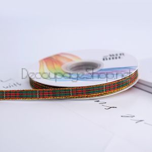 Коледна панделка каре, 10мм / 11м каре