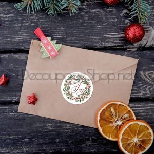 Коледни стикери на ролка, 2.5см / 100бр.бели (K130)