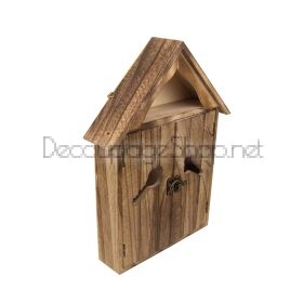Дървена кутия за ключове с формата на къщичка - 