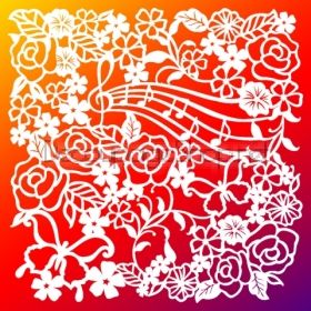 VIVA DECOR УНИВЕРСАЛЕН ШАБЛОН 30 x 3ocm - FLOWERS+MUSIC