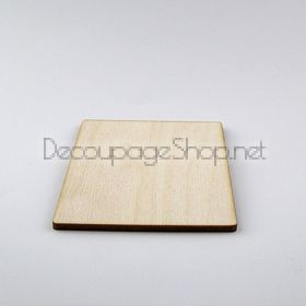  Дървена правоъгълна плочка със заоблени ъгли 10.2 х 7.8см  - F10278
