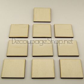 Дървени плочки 5 х 5 см  комплект 10бр. - F5050