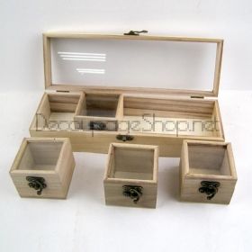 Дървена кутия за бебешки съкровища -, натурална, комплект 5 броя - SV4+1GL