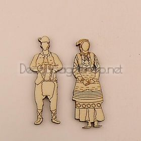 Дървени заготовки "Танцьори с народни носии" 10 броя 